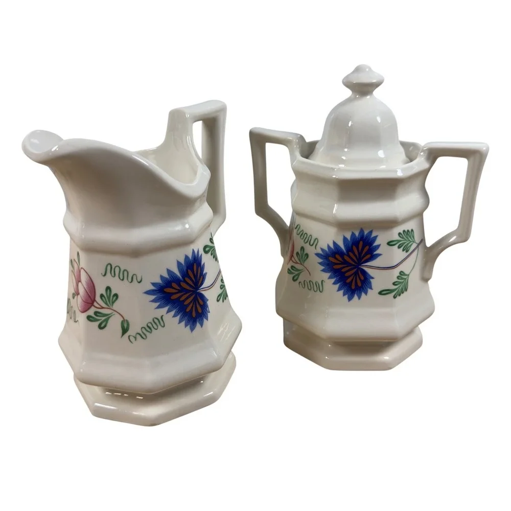 Pfaltzgraff Greenfield Village Museum Collection Creamer and Sugar Bowl Set